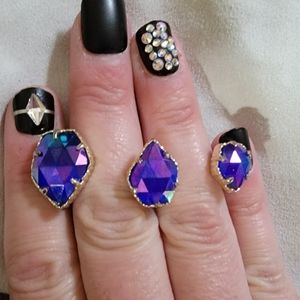 Kendra scott Naomi double ring iridescent  cobalt gold